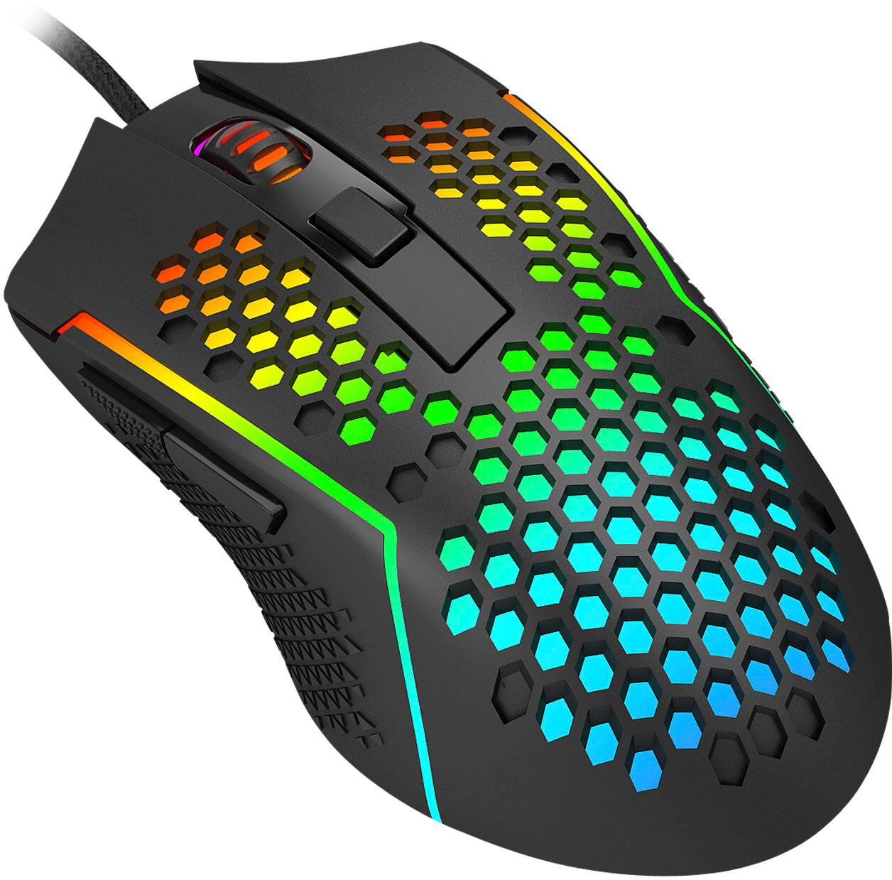 Back. REDRAGON - M987-K Lightweight Wired Optical Gaming Mouse with RGB Backlighting - Black.