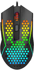 Front. REDRAGON - M987-K Lightweight Wired Optical Gaming Mouse with RGB Backlighting - Black.