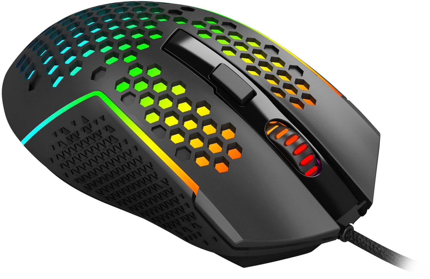 Alt View 11. REDRAGON - M987-K Lightweight Wired Optical Gaming Mouse with RGB Backlighting - Black.