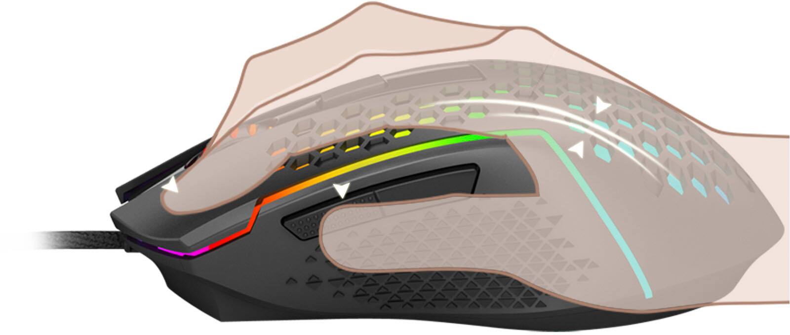 Alt View 12. REDRAGON - M987-K Lightweight Wired Optical Gaming Mouse with RGB Backlighting - Black.