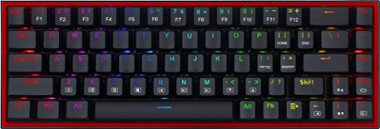 REDRAGON - K631-RGB 65% Wired Mechanical Red Switch Gaming Keyboard with RGB Backlighting - Black - Front_Zoom