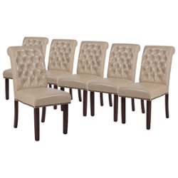 Flash Furniture - Hercules Dining Chair (Set of 6) - Beige LeatherSoft - Front_Zoom