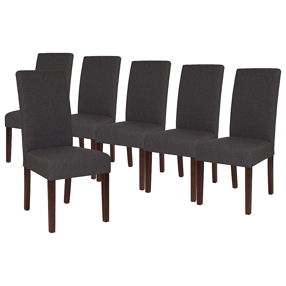 Front. Alamont Home - Greenwich Dining Chair (Set of 6) - Gray Fabric.