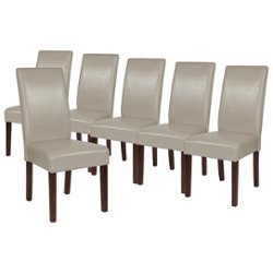Flash Furniture - Greenwich Dining Chair (Set of 6) - Beige LeatherSoft - Front_Zoom
