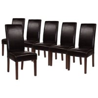 Flash Furniture - Greenwich Dining Chair (Set of 6) - Brown LeatherSoft - Front_Zoom