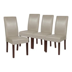 Flash Furniture - Greenwich Dining Chair (Set of 4) - Beige LeatherSoft - Front_Zoom