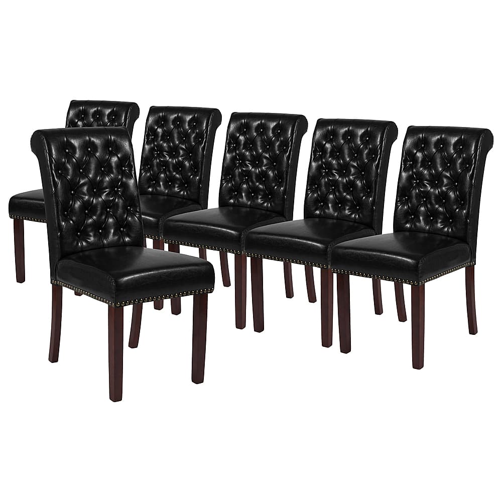 Alamont Home - Hercules Dining Chair (Set of 6) - Black LeatherSoft - Front_Zoom