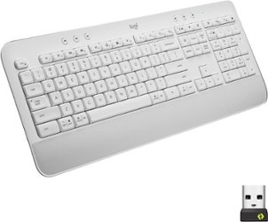 Logitech - Signature K650 Full-Size Wireless Keyboard for PC/Window/Mac with Wrist Rest - Off-White - Front_Zoom