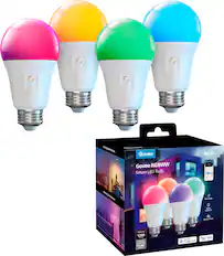 Front. Govee - Wi-Fi 1200LM RGBWW LED Bulb (4-Pack) - RGB.