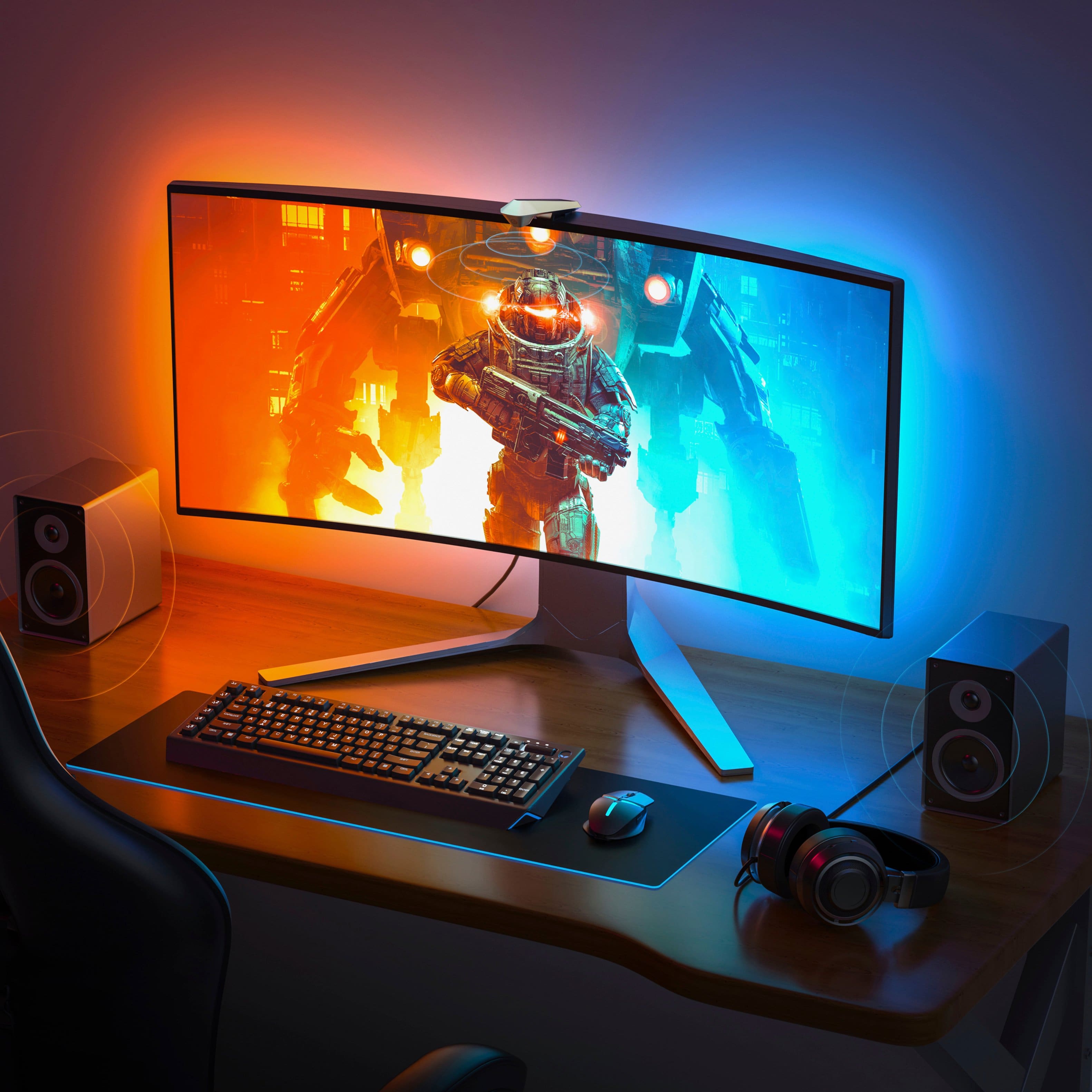 Left. Govee - DreamView G1S Gaming Light for "24-32" Monitors - Multi.