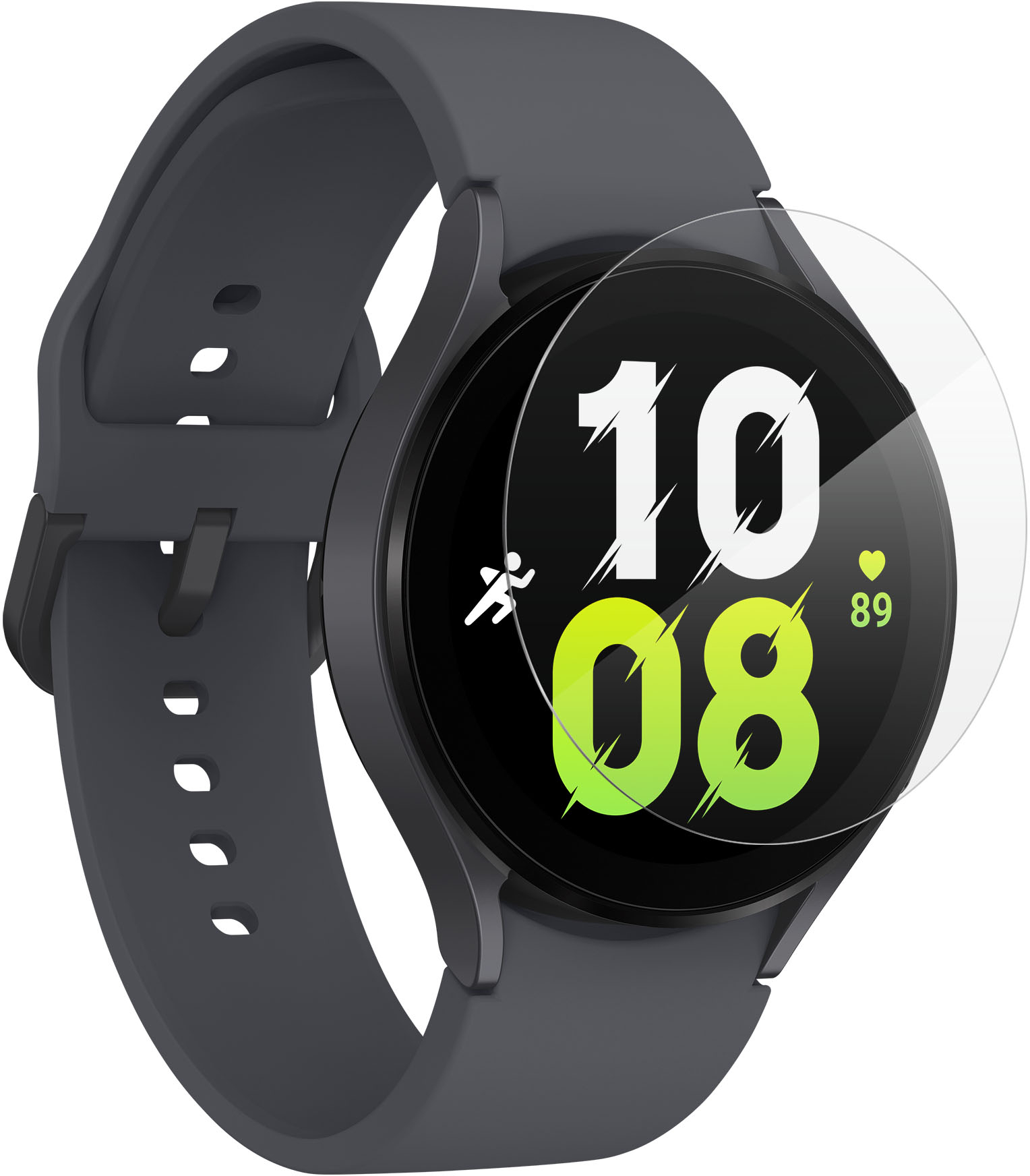 Angle View: ZAGG - InvisibleShield GlassFusion+ Flexible Hybrid Screen Protector for Samsung Galaxy Watch5, Galaxy Watch6 44mm - Clear