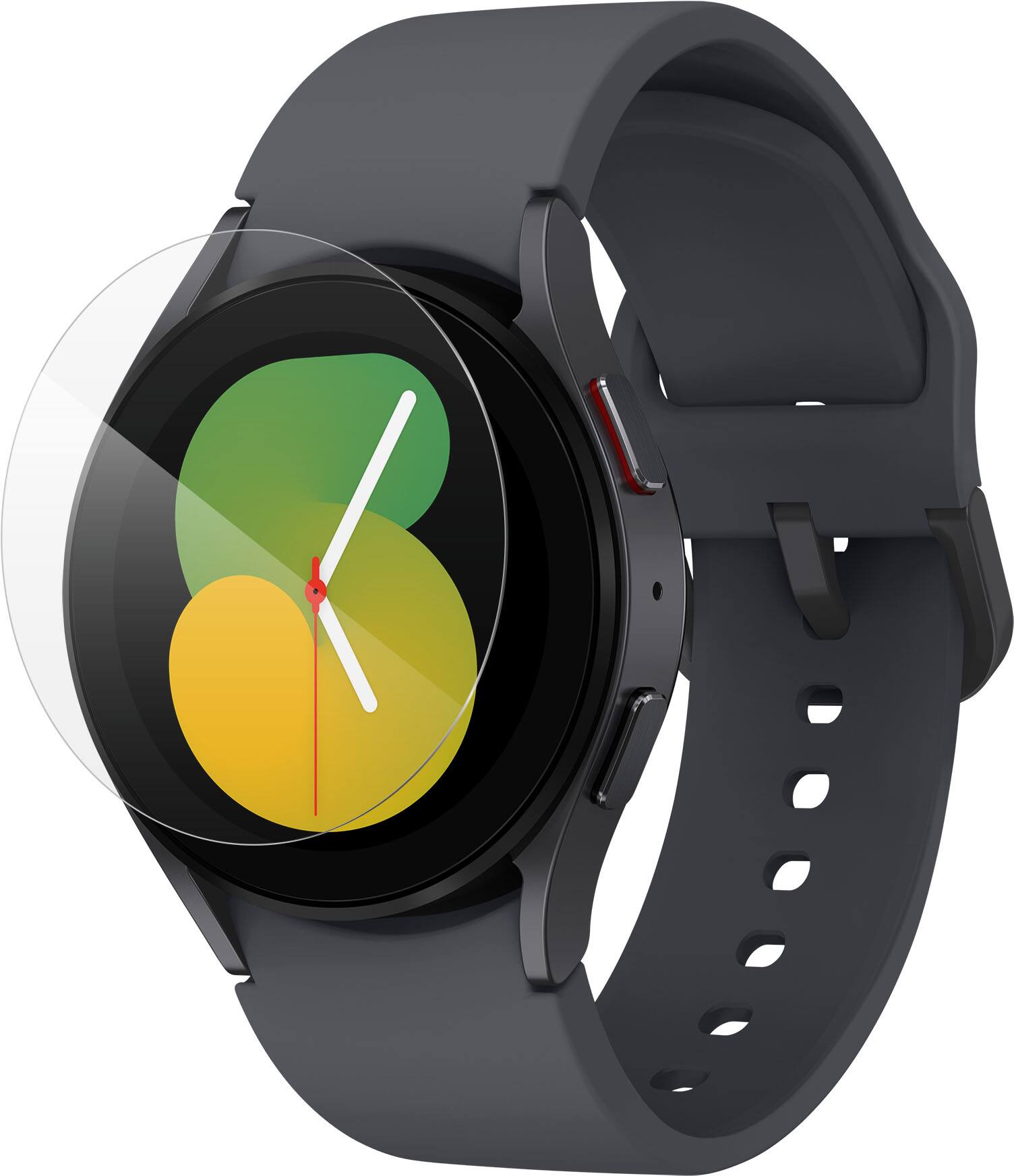 Left. ZAGG - InvisibleShield GlassFusion+ Flexible Hybrid Screen Protector for Samsung Galaxy Watch5, Galaxy Watch6 40mm - Clear.