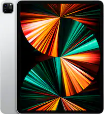 Front. Apple - Geek Squad Certified Refurbished 12.9-Inch iPad Pro with Wi-Fi - 128GB - Silver.