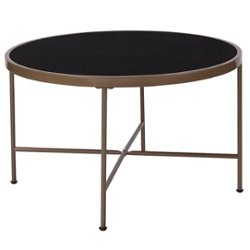 Flash Furniture - Chelsea Collection Coffee Table - Black Top/Matte Gold Frame - Front_Zoom