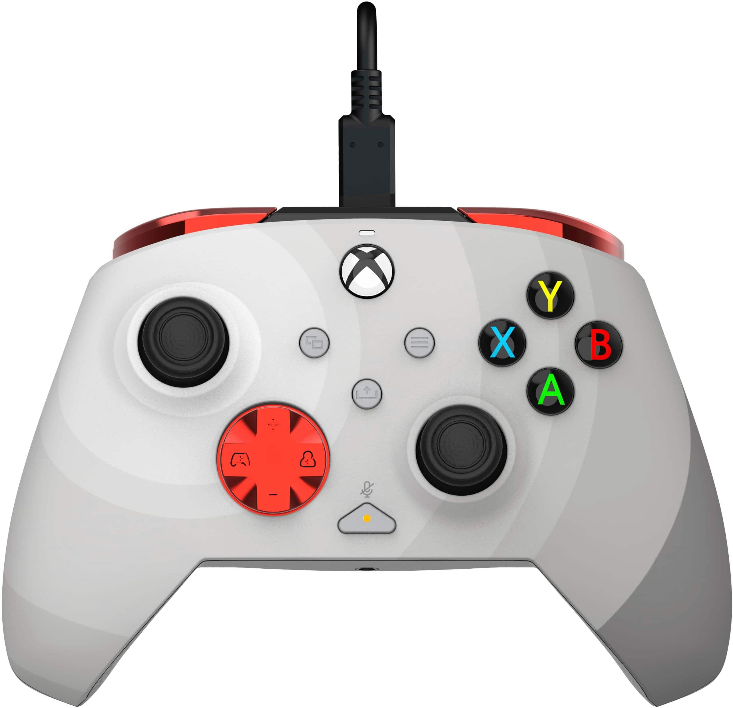 Front. PDP - REMATCH Advanced Wired Controller For Xbox Series X|S, Xbox One, & Windows 10/11 PC - Radial White.