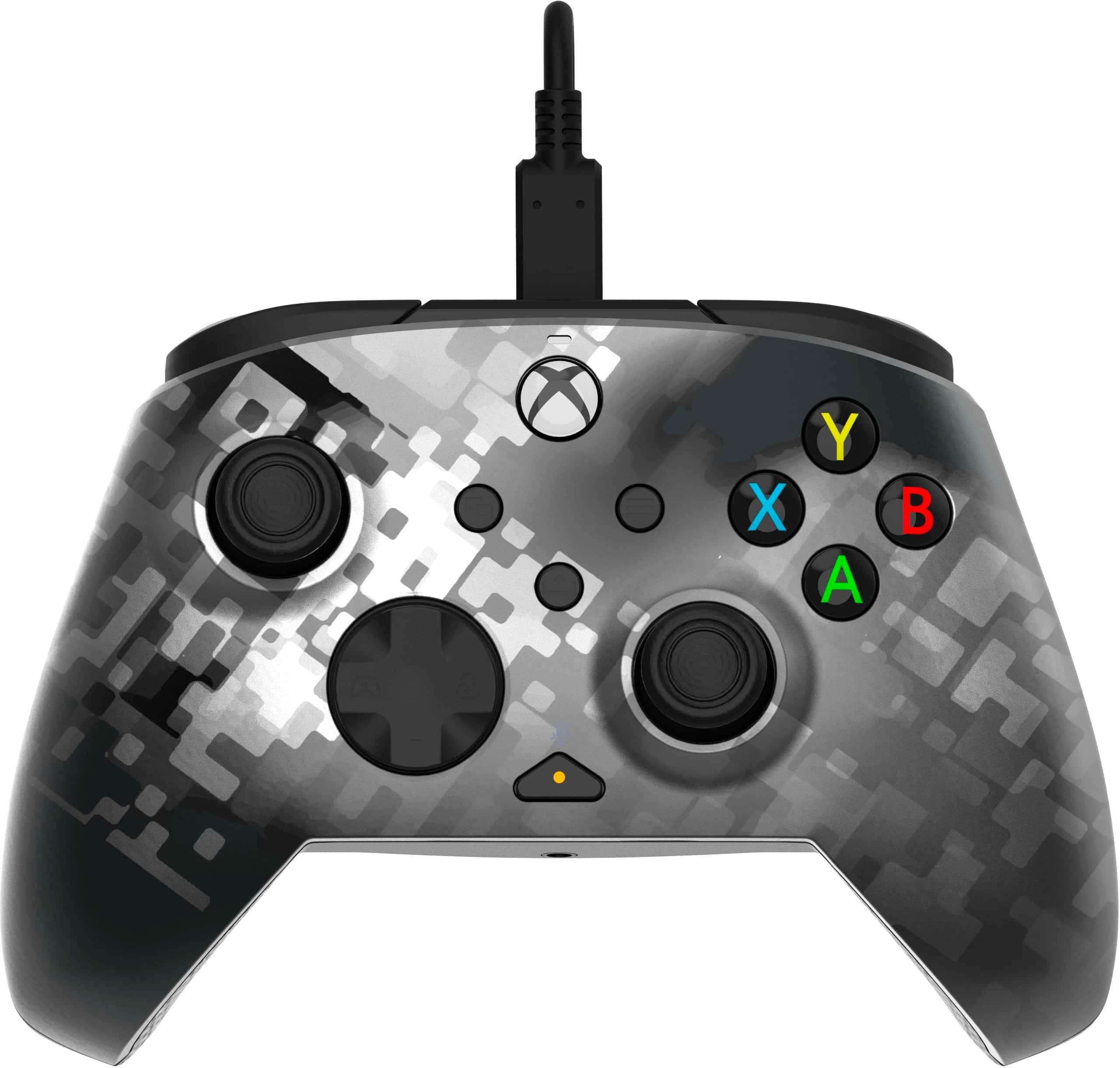 Front. PDP - REMATCH Advanced Wired Controller For Xbox Series X|S, Xbox One, & Windows 10/11 PC - Glitch Black.