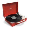 Front. Victrola - Re-Spin Sustainable Bluetooth Suitcase Record Player - Poinsettia Red.