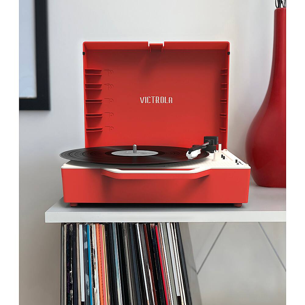 Victrola Re-Spin Sustainable Bluetooth Suitcase Record Player Poinsettia  Red VSC-725SB-POR - Best Buy