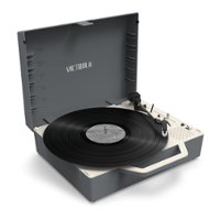Victrola - Re-Spin Sustainable Bluetooth Suitcase Record Player - Graphite Grey - Front_Zoom