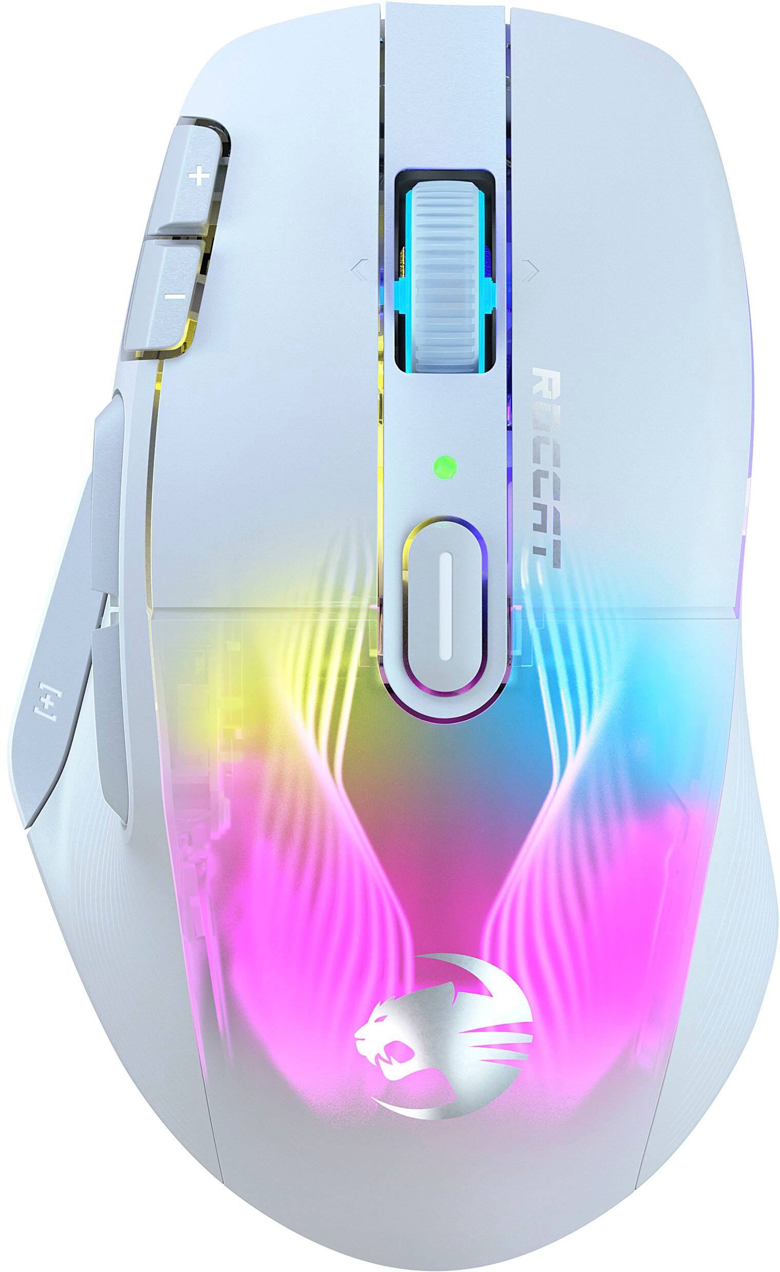 Back Zoom. ROCCAT - Kone XP Air Wireless Optical Gaming Mouse with Charging Dock and AIMO RGB Lighting - White.
