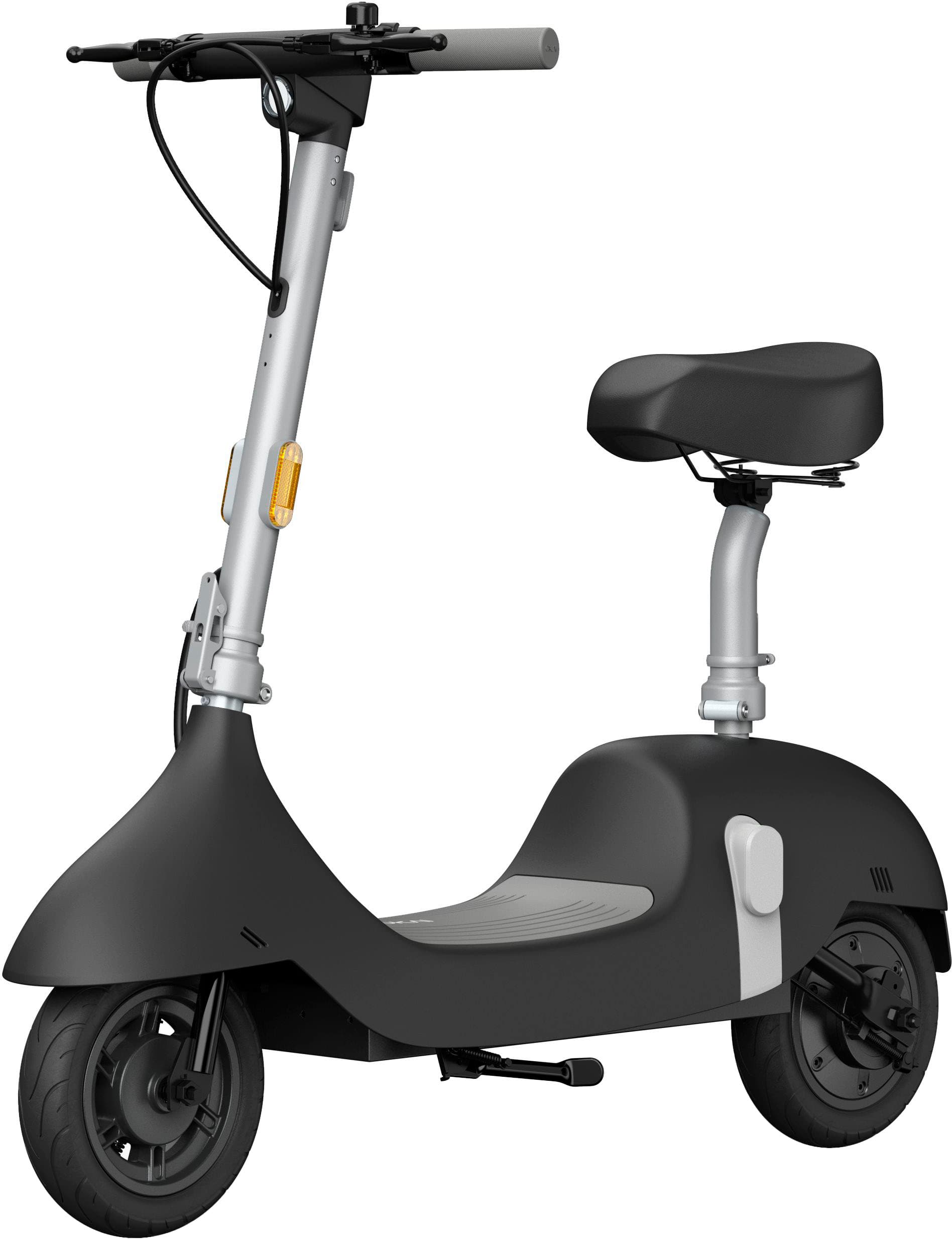 Front. OKAI - Ceetle Pro Electric Scooter with Foldable Seat w/35 Miles Operating Range & 15.5mph Max Speed - Black.