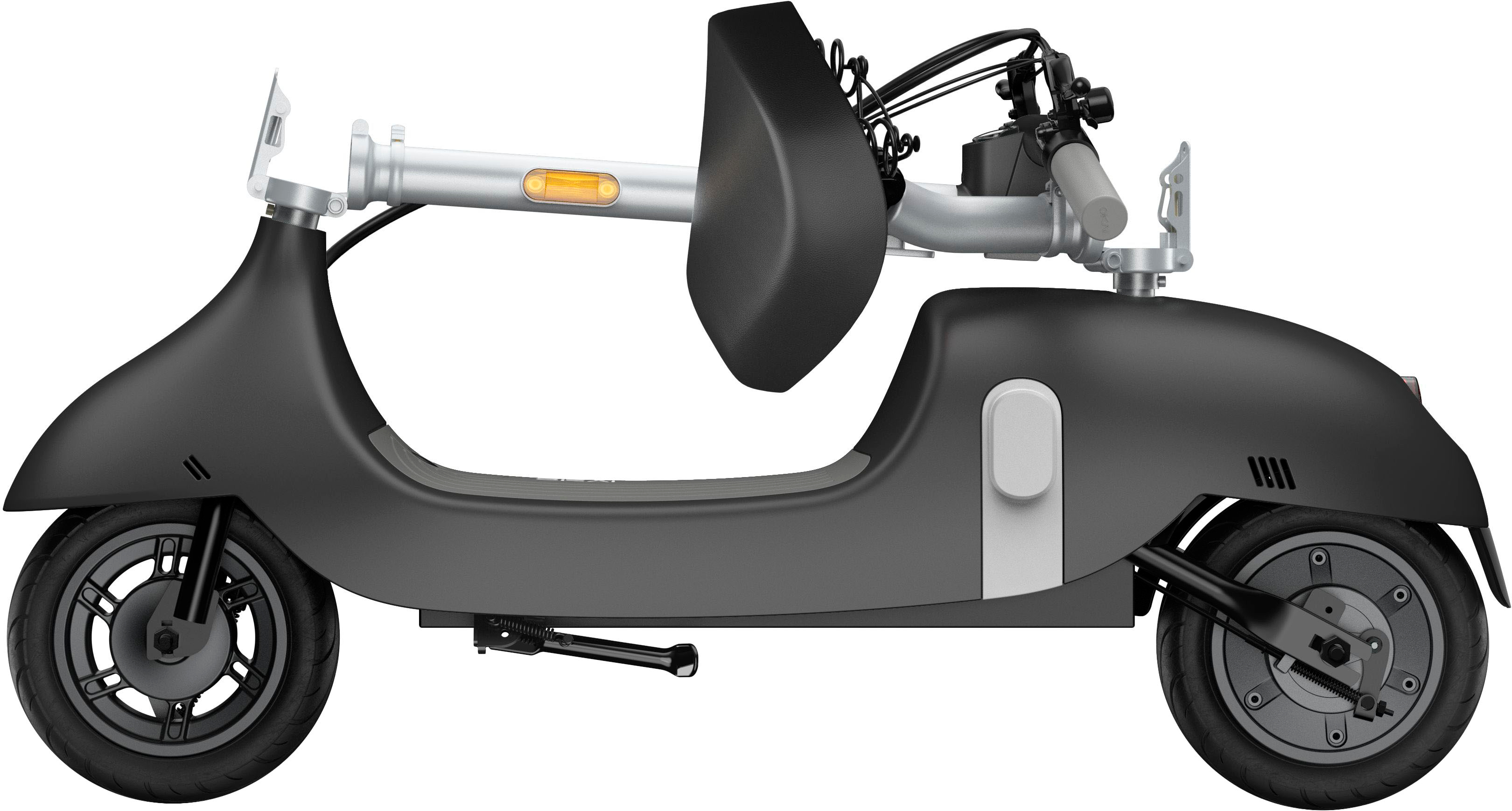 Left View: OKAI - Ceetle Pro Electric Scooter with Foldable Seat w/35 Miles Operating Range & 15.5mph Max Speed - Black