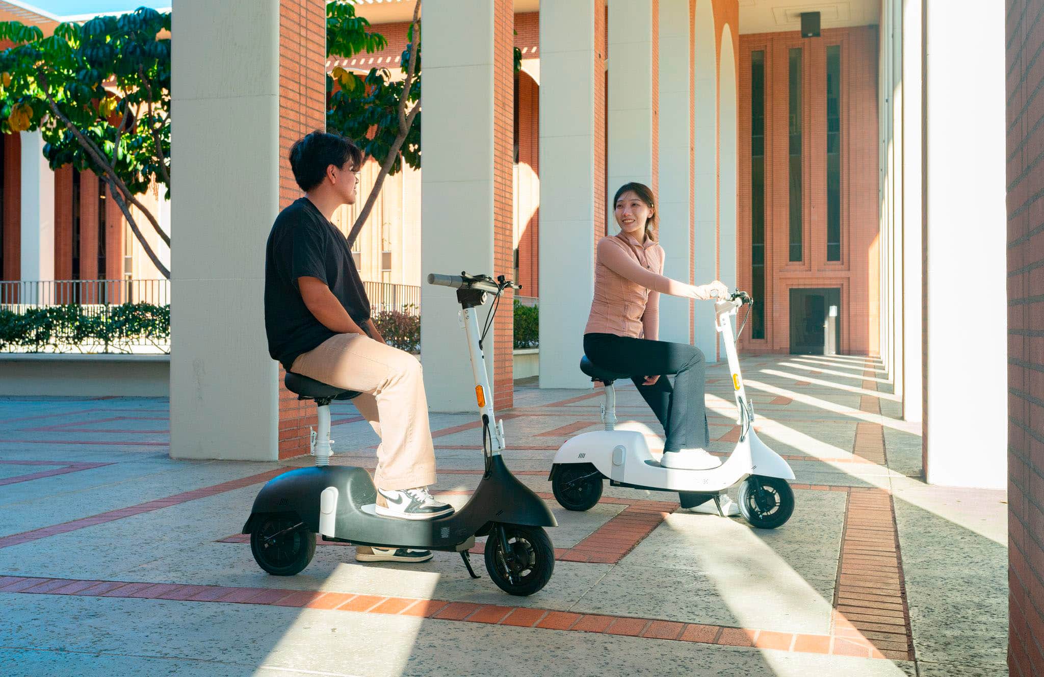 Alt View 12. OKAI - Ceetle Pro Electric Scooter with Foldable Seat w/35 Miles Operating Range & 15.5mph Max Speed - Black.