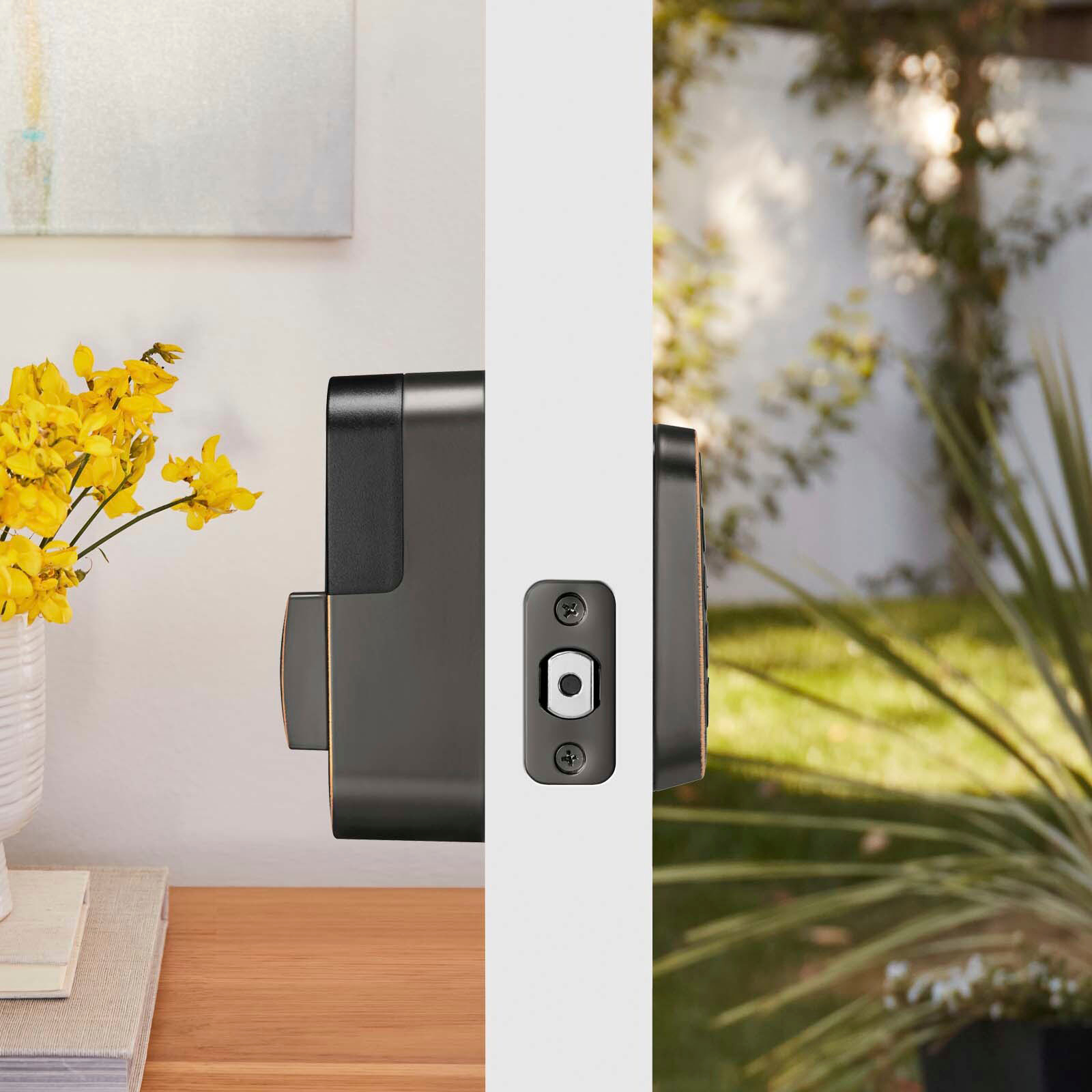 Angle View: Yale - Assure Lock 2, Key-Free Pushbutton Lock with Bluetooth - Oil Rubbed Bronze