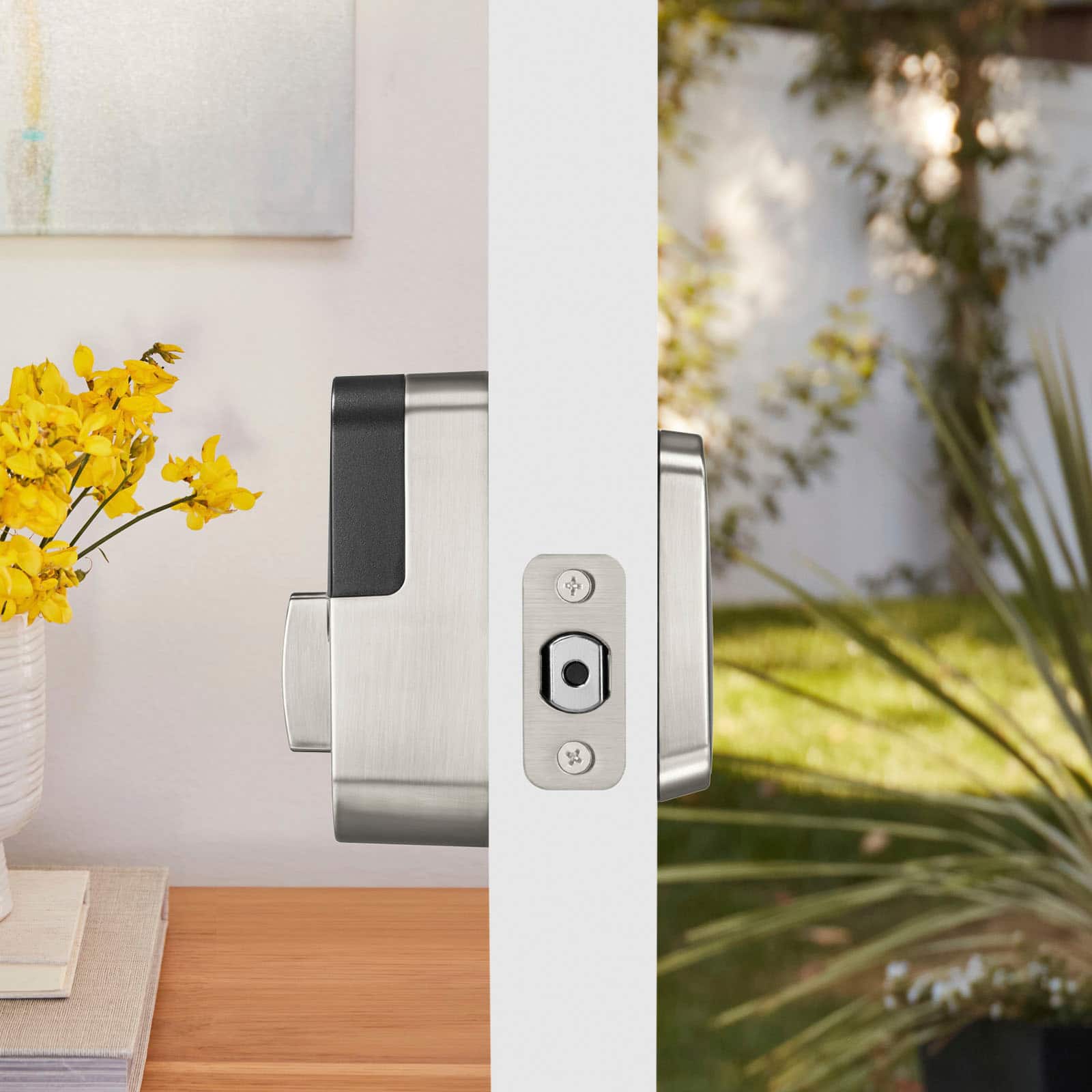 Angle. Yale - Assure Lock 2 - Smart Lock Keyless Wi-Fi Deadbolt with Touchscreen Keypad Access - Satin Nickel.