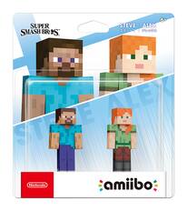 Front. Nintendo - amiibo - Steve + Alex 2-pack - Super Smash Bros. Series - White.
