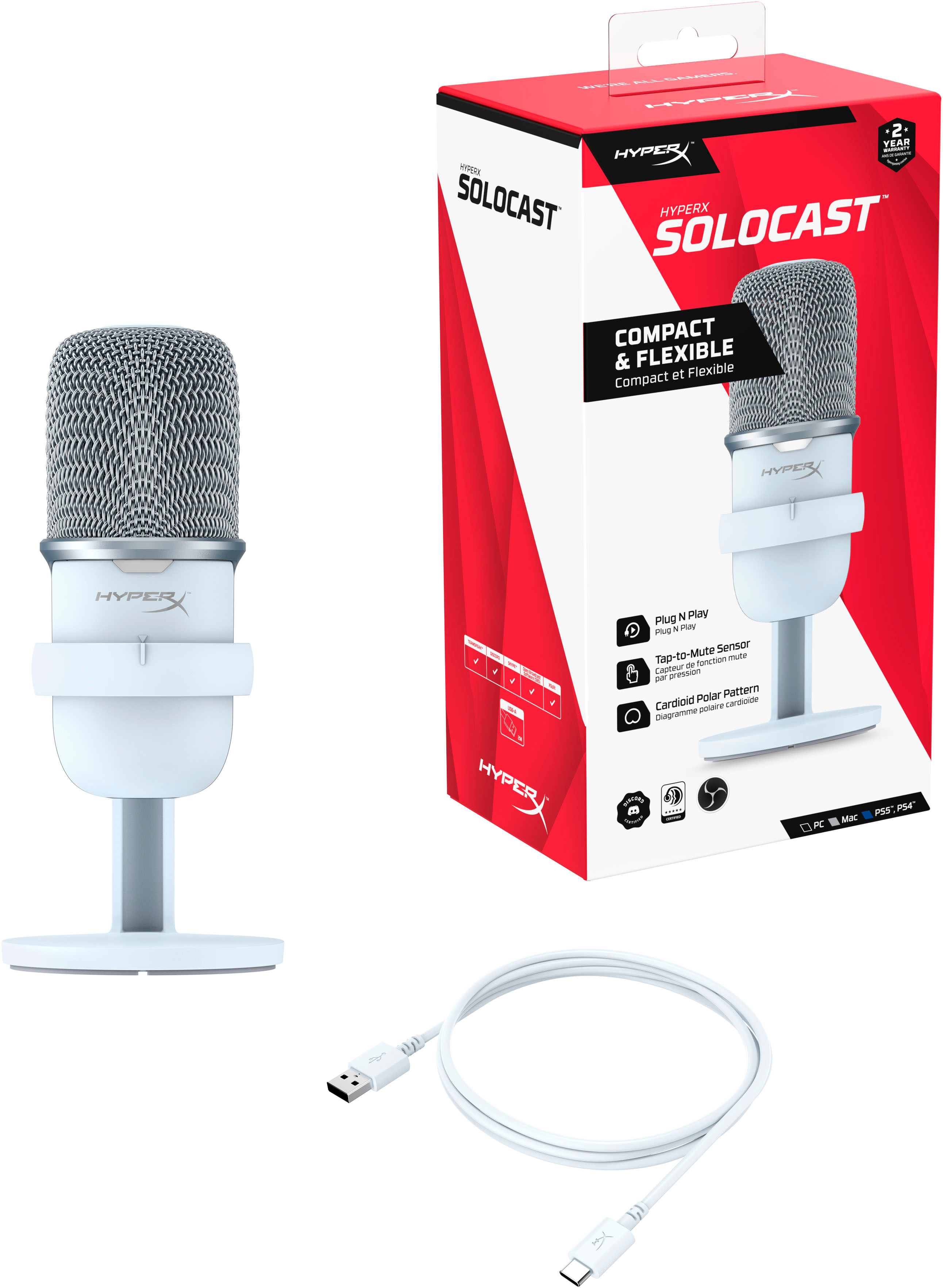 Buy HyperX SoloCast USB & Type C Wired Microphone with Plug & Play Audio  (Black) Online - Croma