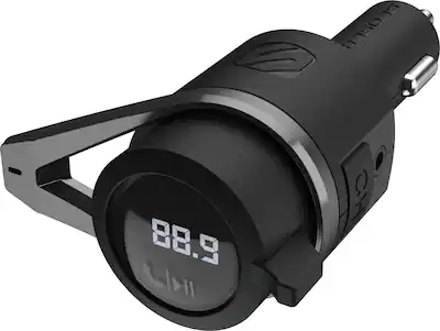 cigarette lighter bluetooth radio FM transmitter with Bluetooth 5, USB-A charging ports and hands-free function dial.Use the dial on the unit to seek out the best signal from any unused FM radio station to Bluetooth enable your vehicles speakers and listen to your favorite tunes podcast or audio book CC01 65W Max Bluetooth FM