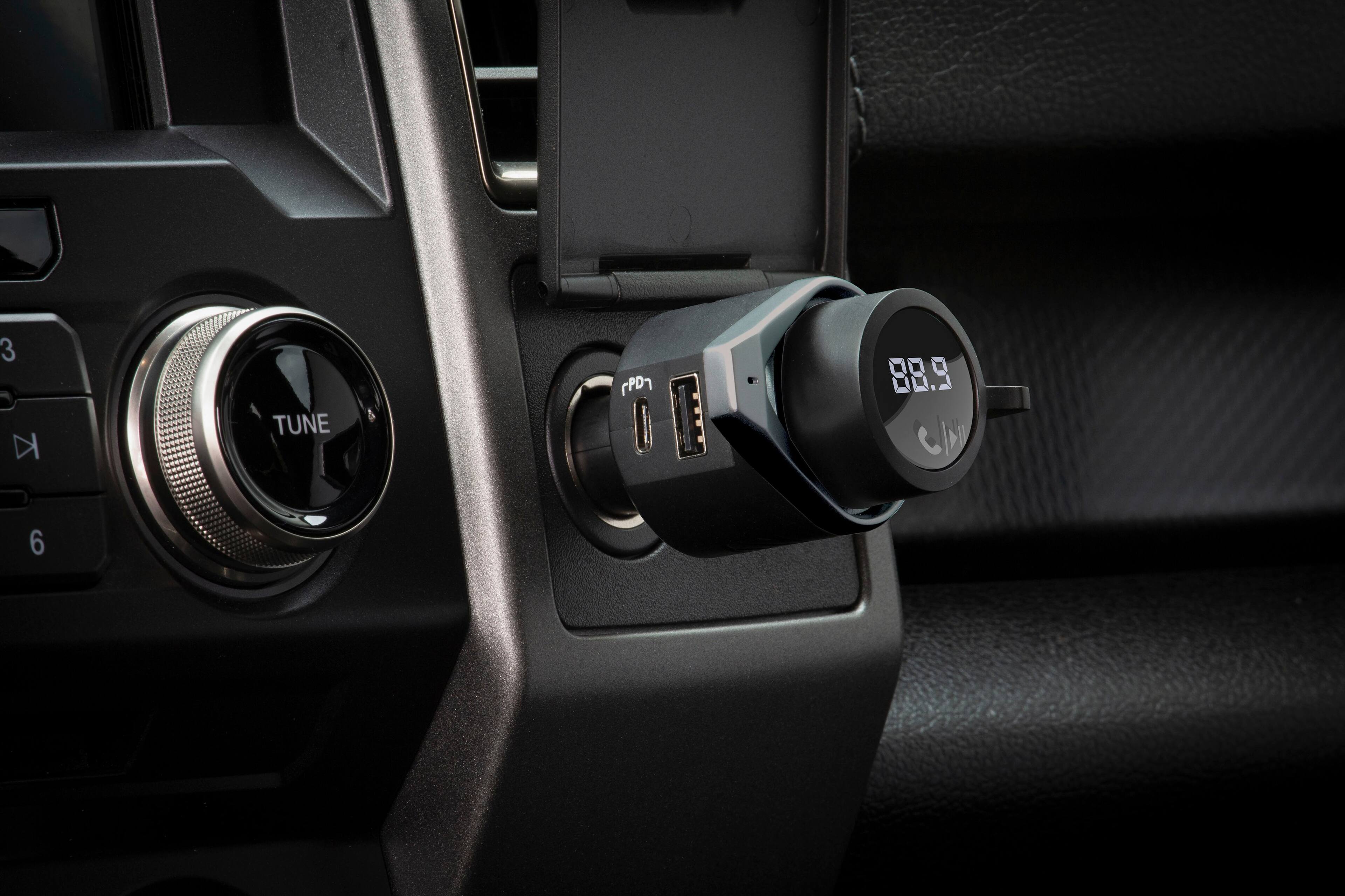 Left. Scosche - Pro Bluetooth FM Transmitter with Power Delivery - Black.