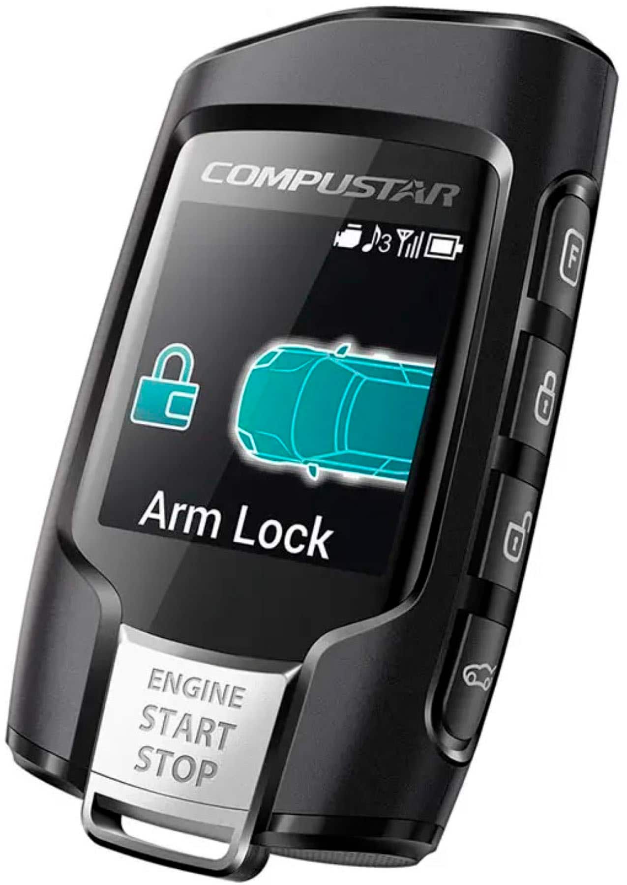 Angle. Compustar - Q9 2-Way LCD RFX Bundle with LTE Module Remote Upgrade Kit - Black.