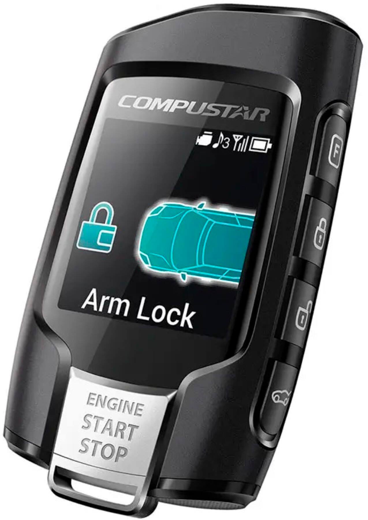 Angle. Compustar - Q9 2-Way LCD RFX Bundle with LTE Module Remote Upgrade Kit - Black.