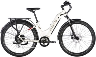 Aventon - Level.2 Commuter Step-Through eBike w/ up to 60 miles Max Operating Range and 28 MPH Max Speed - Medium/Large - Polar White - Front_Zoom