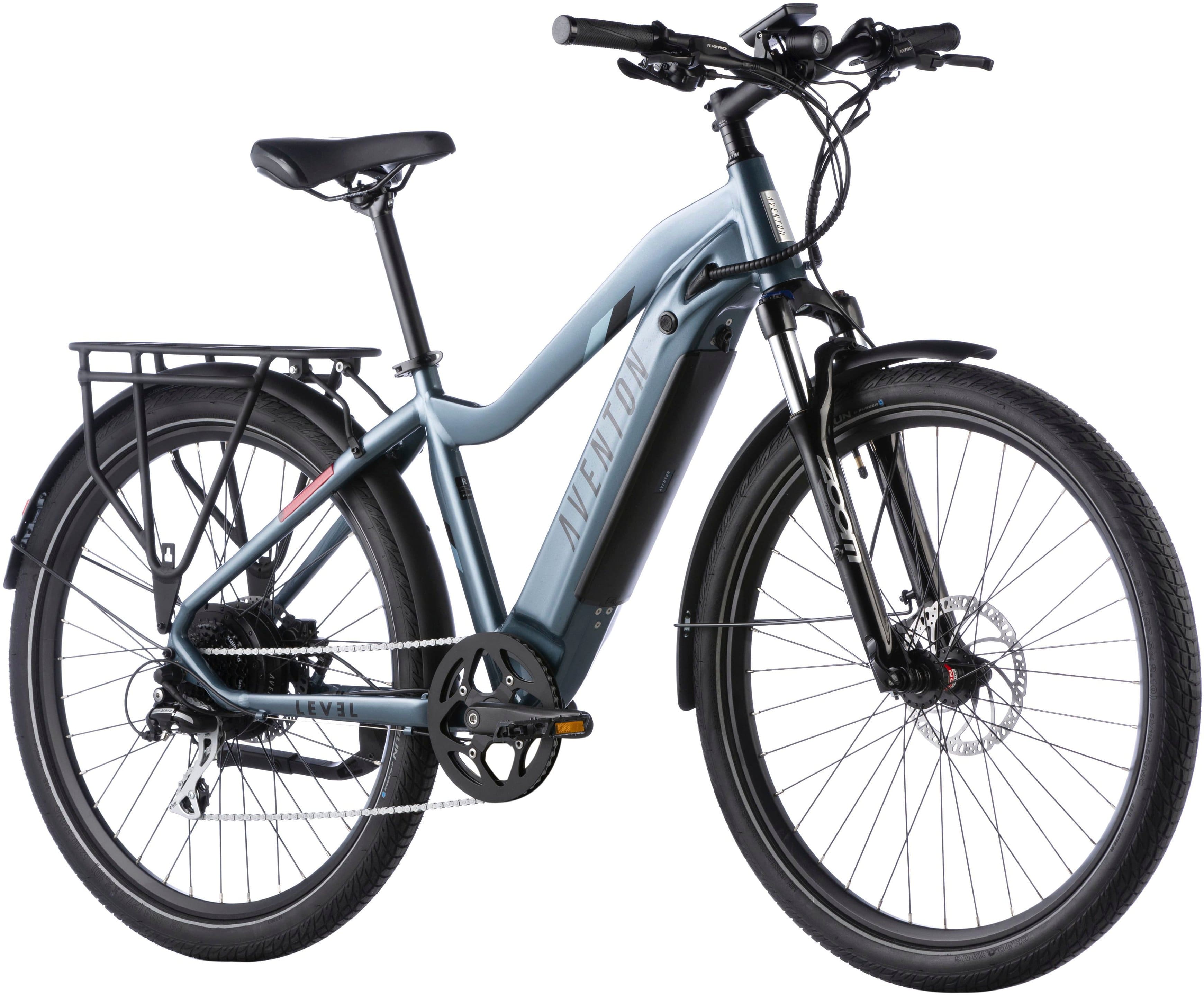 Angle View: Aventon - Level.2 Commuter Step-Over eBike w/ up to 60 miles Max Operating Range and 28 MPH Max Speed - Regular - Glacier Blue