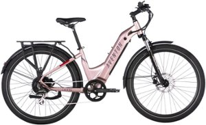 Aventon - Level.2 Commuter Step-Through eBike w/ up to 60 miles Max Operating Range and 28 MPH Max Speed - Medium/Large - Himalayan Pink - Front_Zoom