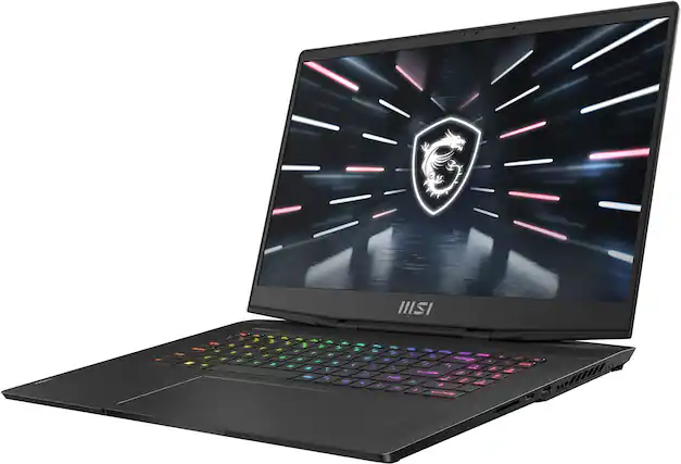 Angle. MSI - Stealth GS77 17.3" 144 Hz Gaming Laptop 1920 x 1080 (Full HD) - Intel 12th Gen Core i9 i9-12900H with 16GB Memory - Core Black, Black.