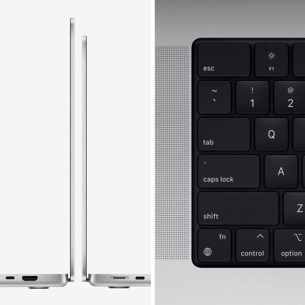 Alt View 4. Apple - Geek Squad Certified Refurbished MacBook Pro 14" Laptop - Apple M1 Pro chip - 16GB Memory - 1TB SSD - Silver.
