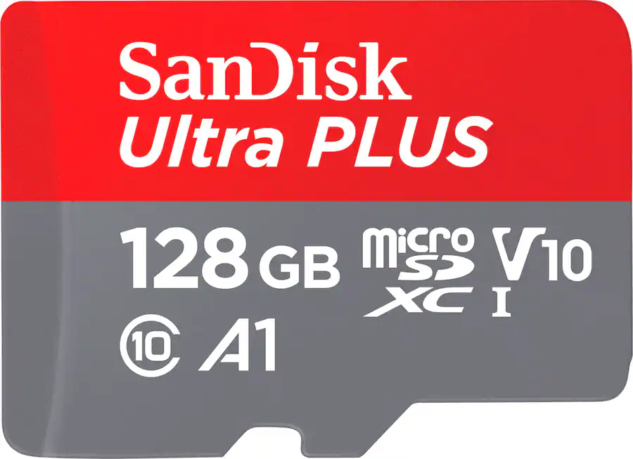 SanDisk Ultra PLUS 128GB microSDXC UHS I Memory Card SDSQUBC-128G