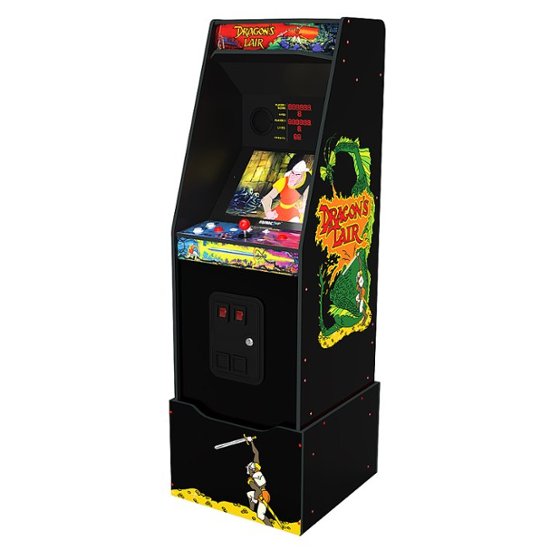 Alt View 11. Arcade1Up - Dragon's Lair Arcade with Riser & Lit Marquee - Multi.