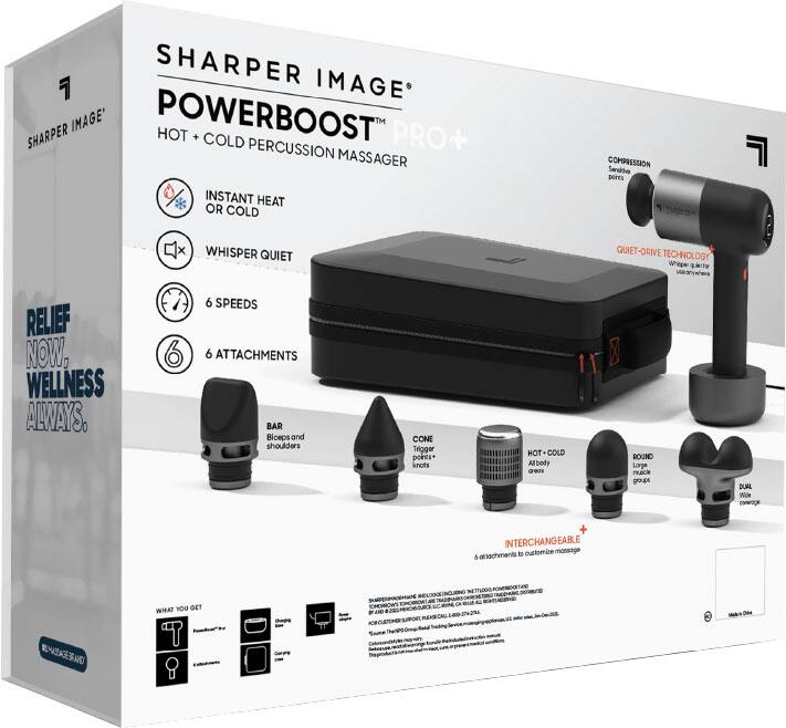 Alt View 22. Sharper Image - Powerboost Pro+ Hot and Cold Percussion Massager - Black.