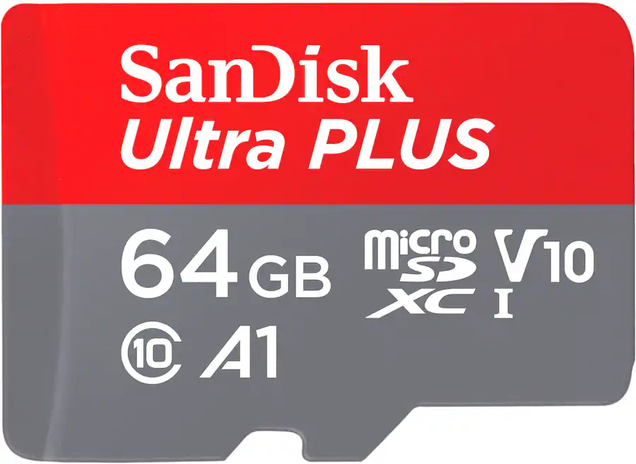 SanDisk Ultra PLUS 64GB microSDXC UHS I Memory Card SDSQUBC-064G