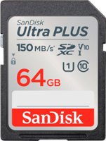 SanDisk - Ultra PLUS 64GB SDXC UHS-I Memory Card - Front_Zoom