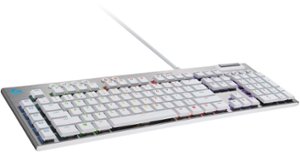 Logitech - G815 LIGHTSYNC Full-size Wired Mechanical GL Tactile Switch Gaming Keyboard with RGB Backlighting - White - Front_Zoom