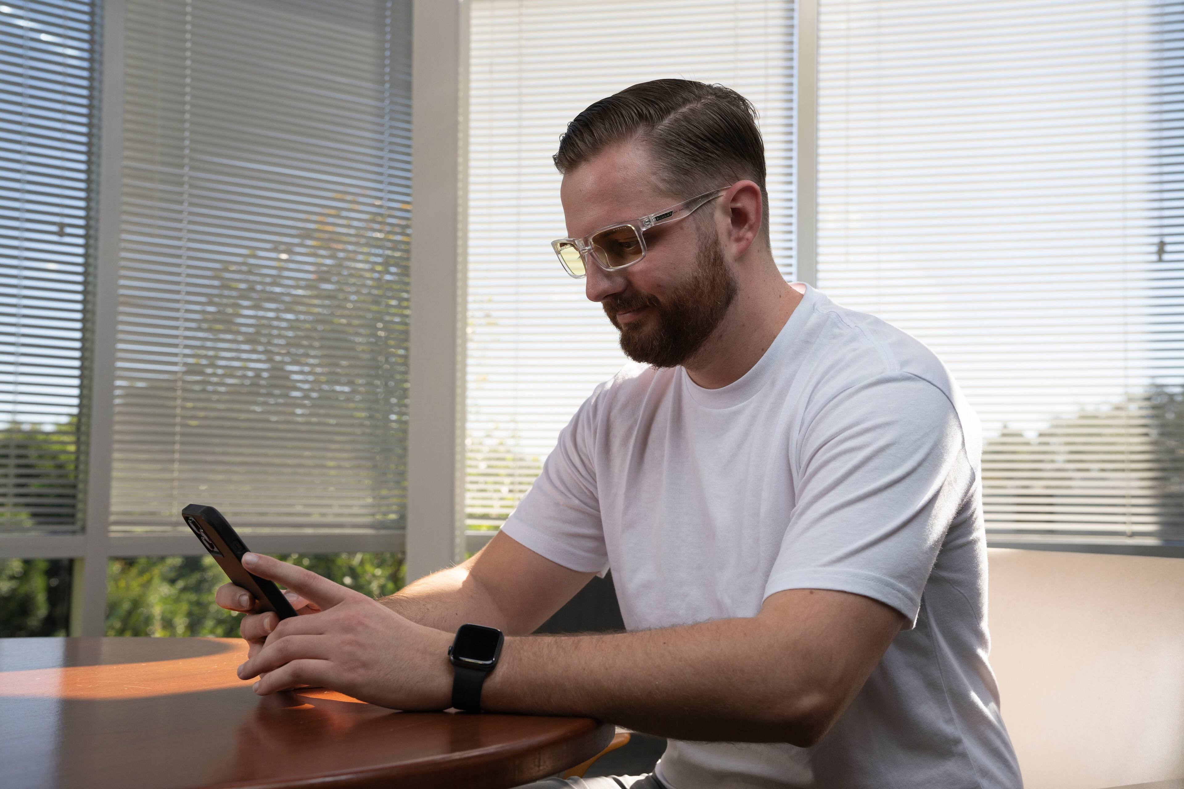 Angle. GUNNAR - Blue Light Gaming & Computer Glasses - Enigma - Grey Crystal.