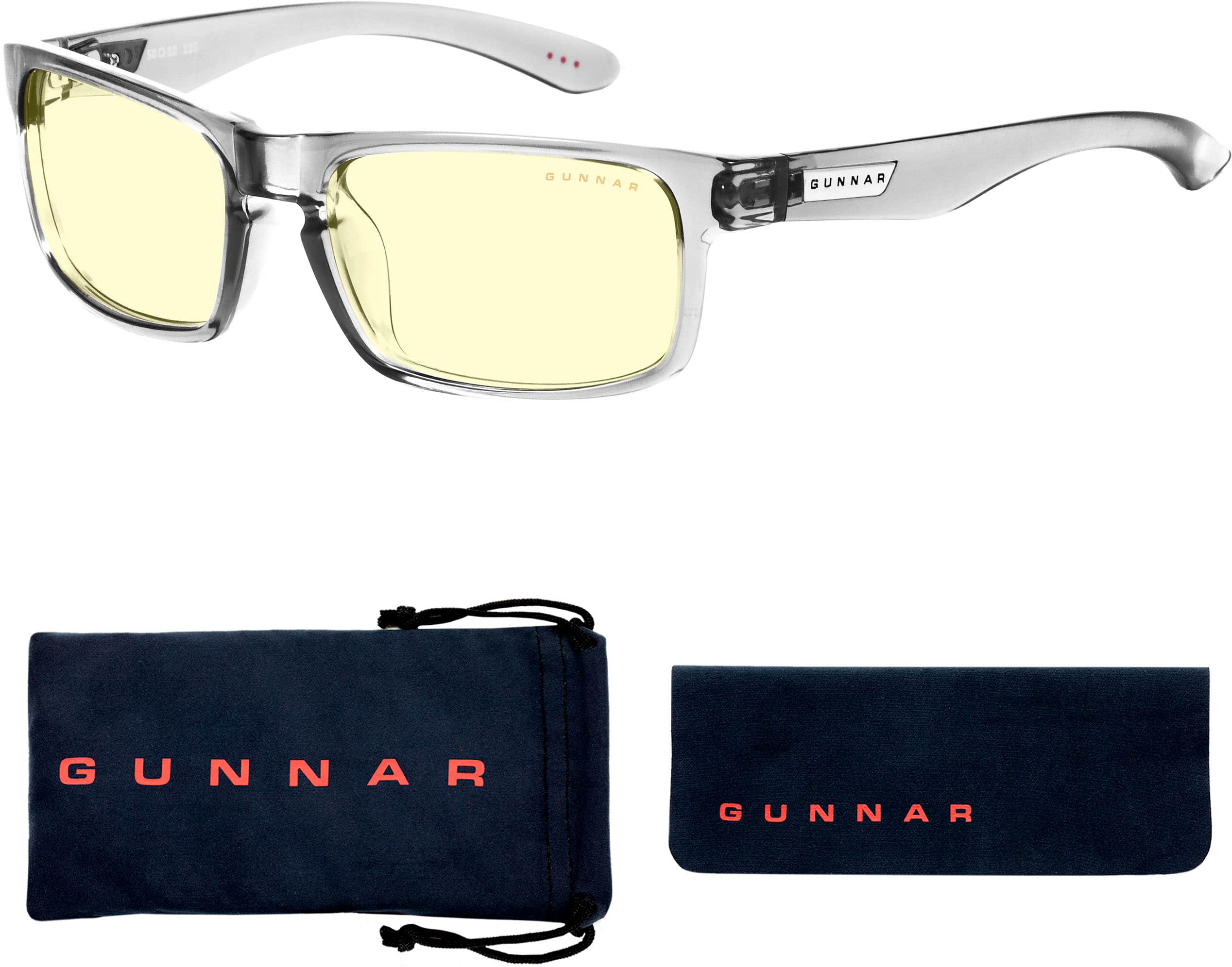 Front. GUNNAR - GUNNAR - Enigma Computer Glasses with Blue Light Reduction , Amber Lenses - Grey Crystal.