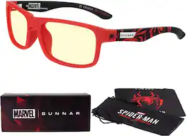 GUNNAR - Blue Light Gaming & Computer Glasses - Enigma Spider Man - Red