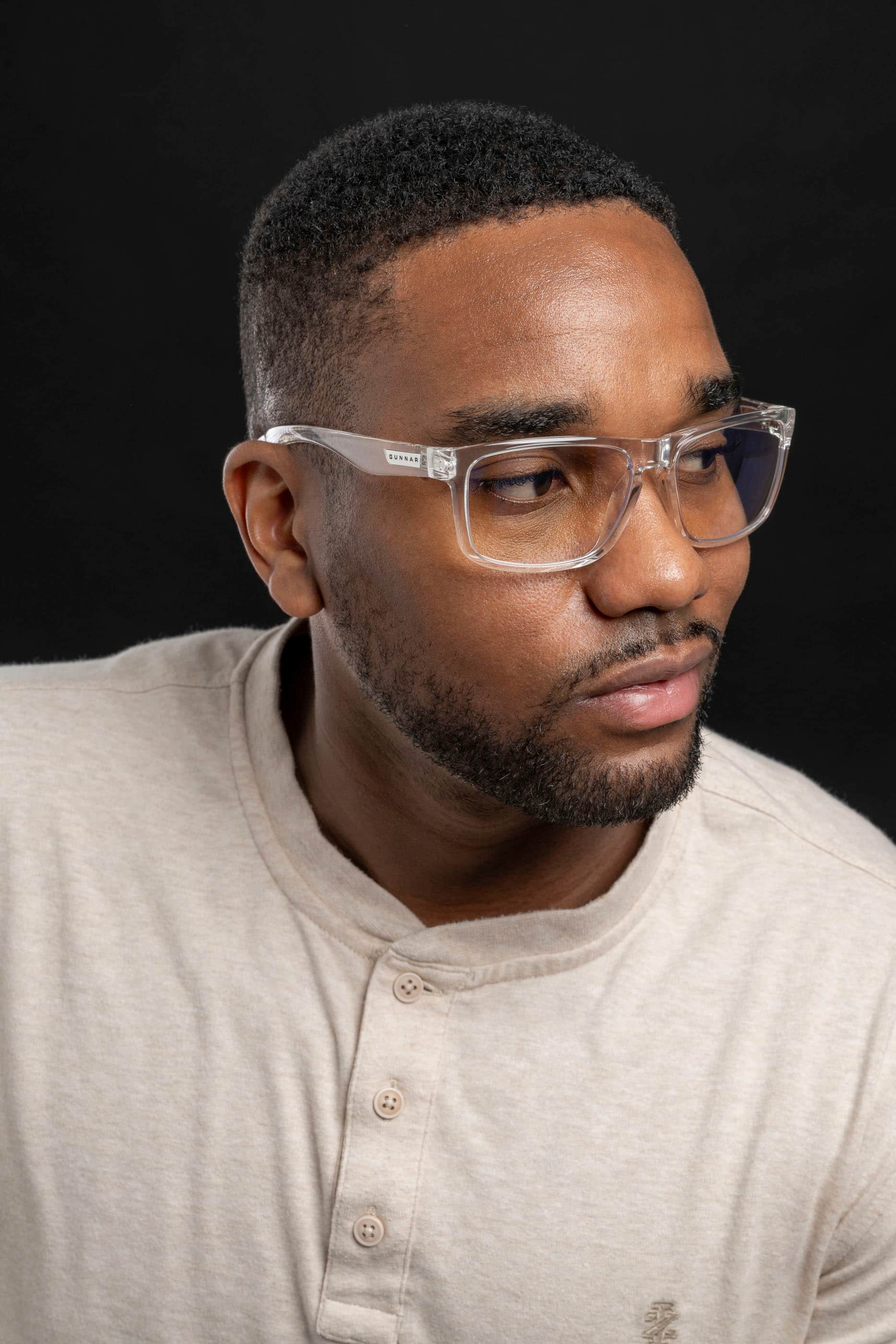 Angle. GUNNAR - Blue Light Gaming & Computer Glasses - Intercept - Crystal.